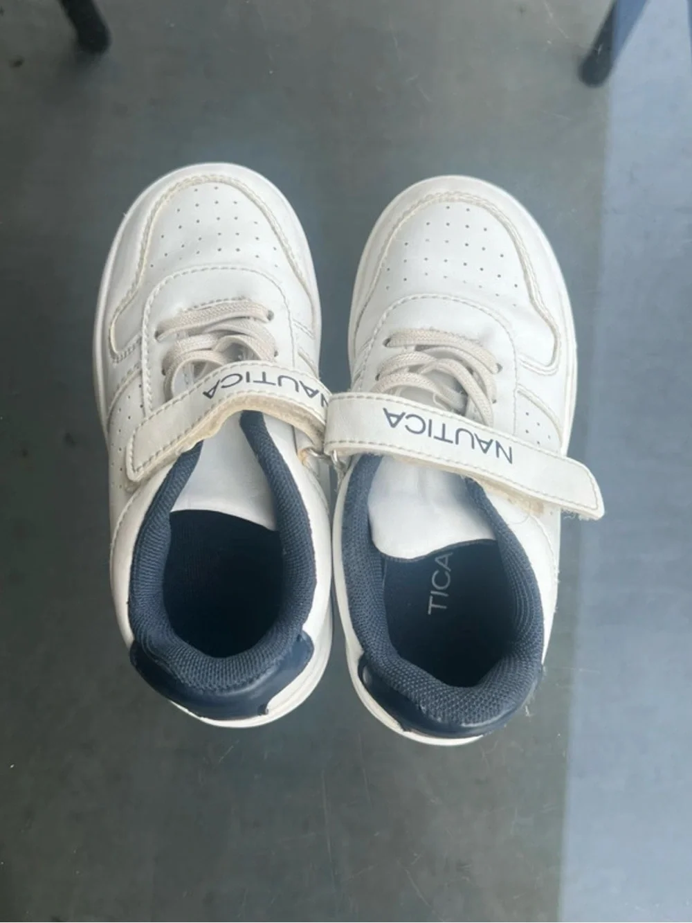 Nautica White and Navy Low-Top Sneakers